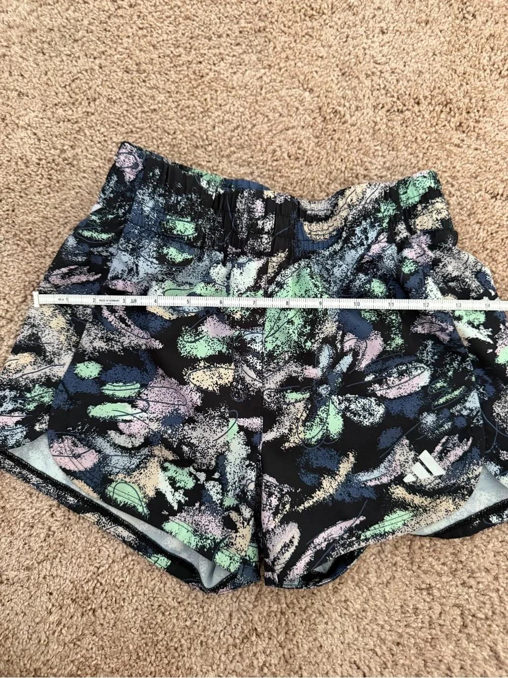 Adidas Girls Size M (10/12) Multicolor Abstract Floral Running Athletic Shorts